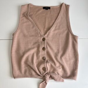 J. Crew Tan Buttoned Tie Front Tank Top
